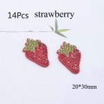 14 tk maasikas arbuus porgand ananass avokaado kirss kristallne kivist aplikatsioon meisterdamiseks peakatteklambrite jaoks Dekoratsioonitarvikud punane/maasika