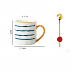 Keraamiline kohvitass Jaapani kontoritass Portselanist tass Creative Keraamiline tass lusikaga joogitopsiga