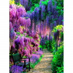 M&uuml;&uuml;k 5D DIY teemantmaal Wisteria lilleaed Ristpistekomplekt Teemanttikandid Mosaiik Rhinestonest kodukaunistuse pilt Full Round 20x30CM