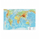 Maailmakaart vene keeles Geograafiline kaart Tapeet Kodu Dekoratsioon Kooli Kontoritarbed Dekoratiivne Riputatav Pilt 59cm*42cm(Canvas)