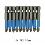 10 tk 50 mm libisemiskindla kruvikeeraja otsikuga magnetilised &uuml;hepealised t&ouml;&ouml;riistakomplekt legeerterasest PH2