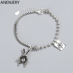 ANENJERY Animal Rabbit Charm K&auml;ev&otilde;ru Trend Retro Helmeskett K&auml;ev&otilde;ru Hip Hop Ehted S-B310 16cm and 3.5cm