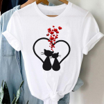 Kassi multifilm Armas armas 90ndate stiil naiste suvine mood, tr&uuml;kitud T-s&auml;rk L&uuml;hikeste varrukatega naiste riietus vabaaja graafiline T-s&auml;rk S