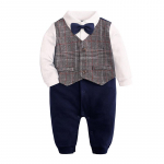 Beebipoiste riided Pehmest puuvillast v&auml;ikelaste p&uuml;ksid Little Gentleman vasts&uuml;ndinud kombinesooni r&otilde;ivad 9-12Months