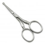 Mont Bleu Ear & Nose Hair Curved Scissors, Carbon Steel, made in Italy - 3&frac12;"/ 9 cm