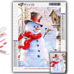 Teemantmaaling j&otilde;ulupuu j&otilde;ulupuu lumememm teemantmosaiik k&auml;sit&ouml;&ouml; teemanttikandid maalid Full Round 20X30CM