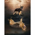 5D isetegemise teemantmaal lambakoera peegeldus p&auml;ikeseloojangu teemanttikandid t&auml;ismosaiikkomplektid ristpistes kodukaunistus K&auml;sitsi valmistatud kingitused Round 20x30cm