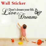 Uus 1 TK &Auml;ra unista oma elu Kunst Vin&uuml;&uuml;ltsitaat Seinakleebised Seinakleebised Kodukaunistused Elage oma unistuste j&auml;rgi