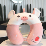 Loomade m&auml;lu puuvillane U-kujuline padi auto kaelapadi keskp&auml;evane puhkepadi lennuk reisipadi