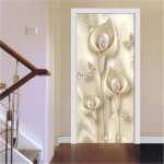 3D kuldsed uksekaunistuskleebised marmorist lihtsad abstraktsed jooned lilled elutoa tapeet Kodukaunistus Magamistoa kunstikleebised 90x200cm(cut 2 pcs)