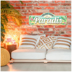 Les Tr&eacute;sors De Lily [A1352] - XXL metallist tahvel  Little Corner of Paradise  t&uuml;rkiissinine - 90x30 cm roheline