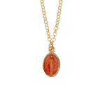 Les Tr&eacute;sors De Lily [R5496] &ndash; k&auml;sit&ouml;&ouml;h&otilde;bedast kaelakee 'Virgin Mary' roosa kuld - 10x7 mm Heleroosa