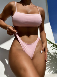 Micro Bikini Bandeau Naiste ujumistrikoo stringid Bikiinikomplekt Bandage Seksikad ujumisriided Naiste ujumiskost&uuml;&uuml;mid Rannar&otilde;ivad Biquini S roosa