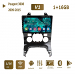 Android 2 Din auto multimeediumipleier Peugeot 3008 jaoks 2009-2015 peakomplekt stereo GPS-navigatsioon BT WIFI 1+16GB A
