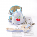 V&auml;ikeste koerte rakmed ja jalutusrihma komplekt Pehmed armsad hingavad pol&uuml;esterv&otilde;rgust kassirakmed Bichon Teddy Cats vesti koerte tarvikud S (1.5-3.5kg) sinine