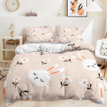 3D k&uuml;&uuml;liku voodipesukomplekt Lihav&otilde;ttep&uuml;hade tekikott ja padjap&uuml;&uuml;r 2/3 loomatr&uuml;kiga pastoraalne stiil AU/DE/US/UK kodukaunistus Cama 90 --155x220cm