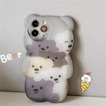 Ins Japan Armas 3D Cartoon Bear Flower telefoni&uuml;mbris iPhone 13 12 11 Pro Xs Max X Xr Cartoon Animal p&otilde;rutuskindel pehme tagakaas For iPhone 13Pro