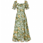 Prantsuse lillelised kleidid Naiste suveseelik Rannakleidid Rannapuhkuse kleidid S roheline