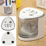 Peigu elektriline pliiatsiteritaja kahe auguga akuga t&ouml;&ouml;tav kooli kontoritarbed must