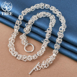 925 Sterling Silver OT Button Paljud ringid kett kaelakee ehted 45cm