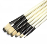 JOWOART Professional 6 tk valgete harjastega maalipintslite komplekt Mix Hair Akvarell Akr&uuml;&uuml;l&otilde;li Kunstiline pintsel kunstitarvete jaoks