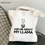 Lama Lama ostukott džuudist kott poesk&auml;ija korduvkasutatav kott &ouml;kokott kootud bolsad taaskasutatavad riidest sacolad 24*26cm
