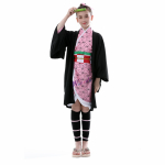 Laste Jaapani anime deemonite tapja Kimetsu No Yaiba Cosplay Shinobu Tsuyuri Zenitsu Tanjirou Kamado Nezuko kimono naiste kost&uuml;&uuml;m Kamado Nezuko-Kids 110cm&Anime Demon Slayer black