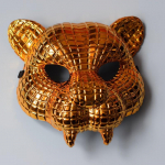Kuldse leopardi mask t&auml;iskasvanutele peoetenduse kost&uuml;&uuml;mirekvisiidid Mask Cosplay Halloweeni tiigri cosplay rekvisiidid cat