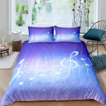 Piano Note 3D digitaalprintimise voodipesukomplekt Magamistoa Note tekikate Padjap&uuml;&uuml;r Voodipesu &Uuml;heinimese kaheinimesevoodi t&auml;issuuruses 2/3 t&uuml;kki Mikrofiiber DE 100x135cm
