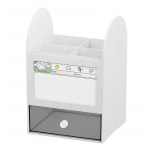 Multifunktsionaalne loominguline pliiatsihoidja Stiilis &uuml;li&otilde;pilaste kontorilaua pindpaneel Suure mahutavusega kirjatarvete sahtli hoiukarbi raamat Ivory White Pen Holder