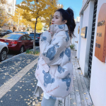 Moe&uuml;li&otilde;pilaste l&uuml;hike naiste sulejope, Korea stiilis puuvillase polsterdatud kapuutsiga mantel S
