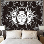 Kosmoseplaneet Universum Galaktika Kuu t&auml;hed gobel&auml;&auml;n Ps&uuml;hhedeelne Mandala Boheemlaste gobel&auml;&auml;nkaunistus 130x150cm