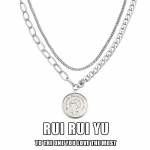 RUI RUI YU Prince topeltkaelakee meeste ja naiste hip-hop ripats Ins Simple Tide titaanist teraskett Aksessuaarid kampsunikett None