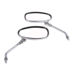 M10 Motorcycle Mirrors Sport Bike Scooter Oval Rearview Rear view Side Mirrors Long Stem For Honda CB1000R Rebel 250 Shadow CB130 gray