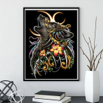 5D teemantmaali kunst loomahunt, t&auml;iskasvanud ja lapsed, tikkimiskomplekt, veest teemantmaaling, k&auml;sitsi valmistatud kodukaunistamise kingitused Round drill 30x40cm