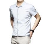 Suvised meeste l&uuml;hikeste varrukatega &auml;ris&auml;rgid, kortsudeta, mitte triikivad Professionaalsed j&auml;&auml;siidis&auml;rgid Meeste valged mustad s&auml;rgid 38 valge