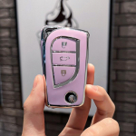 3 nupuga pehme TPU auto kaugjuhtimispuldi v&otilde;tme&uuml;mbris, t&auml;iskaanega hoidik Toyota Auris Corolla Reiz Avensis Verso Yaris Aygo Rav4 Scion TC IM tarvikutele must