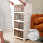 4-kihilised rataste ja kaanega kokkupandavad hoiukastid Virnastatavad hoiukambrid Kokkupandav plastikust hoiukapp kodukontori jaoks 4 layer