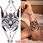 1 PC 210*114MM Merineitsi ajutine t&auml;toveering naistele Meestele Realistlik Fox Lion Flower T&auml;toveeringud Seljak&auml;e kleebis &Uuml;hekordselt kasutatav surmakolju v&otilde;lts t&auml;toveering XQB-127