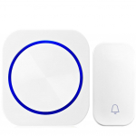 SMATRULi isetoitega veekindel traadita uksekell uksekell &ouml;&ouml;valgusti ilma akuta EU-pistik Nutikas kodu 1 2 nupp 1 2 vastuv&otilde;tja white EU 1X1