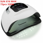 Sun X16 Max UV LED k&uuml;&uuml;nelamp kiireks kuivamiseks geelk&uuml;&uuml;nte lakkimiseks 72 LEDS 320W k&uuml;&uuml;nekuivati ​​Professionaalne manik&uuml;&uuml;risalongi t&ouml;&ouml;riist
