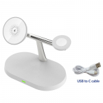 3-&uuml;hes magnetiline juhtmevaba laadija alus iPhone 14 13 12 Pro Max Mini Magnet 15 W kiirlaadimisalus Apple Watchi 7 Airpodi jaoks 3 as picture valge