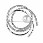 Naiste pross Pin Faux Pearl Rhinestone Elegantne kampsun Sall Klamber Rinnan&otilde;el v&otilde;lu Kleit Dekoratsioon Riietus Ornament Pulmapeo Ehted h&otilde;be