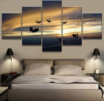 5-osaline HD-prinditud suur grupp langevarjuh&uuml;ppe ekstreemsport Cuadros maastikul&otilde;uend seinakunst kodukaunistus elutoa l&otilde;uendimaaling ilma raamita 40x60cm*2 40x80cm*2 40x100cm*1