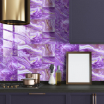 10 tk Lillad marmorplaadid Kleebis K&ouml;&ouml;k Garderoob Vannituba Kodusisustus Isekleepuvad kristallist k&otilde;vakilest seinakleebised 30x30cm-10Pcs lilla