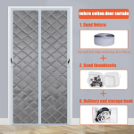 Puuvillane uksekardin Talvine Paksendatud Kodu Soe Tuulekindel K&uuml;lmakindel heliisolatsioon Iseimev vahesein Velcro Magnet Rippkardin 70*200