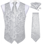 Klassikaline vestilips Paisley siidist kootud retro vest kikilips Hanky ​​mansetin&ouml;&ouml;pide komplekt XL