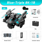 Uus KY605S Rc Drone GPS 8K Professional koos ESC kolme kaameraga Lainurk optilise voolu positsioneerimisega neljasuunaline takistuste v&auml;ltimise Quadcopter 5000M 8K-1B sinine