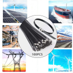 100 t&uuml;kki multifunktsionaalsed vastupidavad 4,6 mm laiused roostevabast terasest iselukustuvad metallist kaablik&ouml;idmed &otilde;li jaoks 4.6x200mm