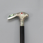 Jalutuskepp, puidust kepp, j&auml;nesekujuline k&auml;epide, j&auml;nesepea, must ja h&otilde;be